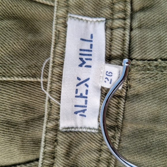 Alex Mill Phoebe Recycled-Denim Straight-Leg Cargo Pants Army Olive Green 26 - Picture 13 of 14